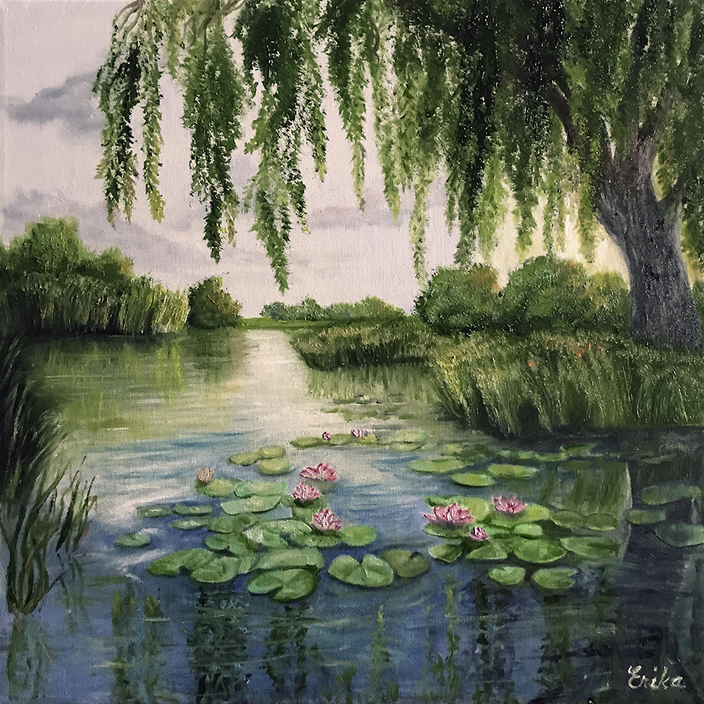 Erika_Farkas_Waterlily_Pond_Oil_16x16-1 Waterlily Pond - Image 1