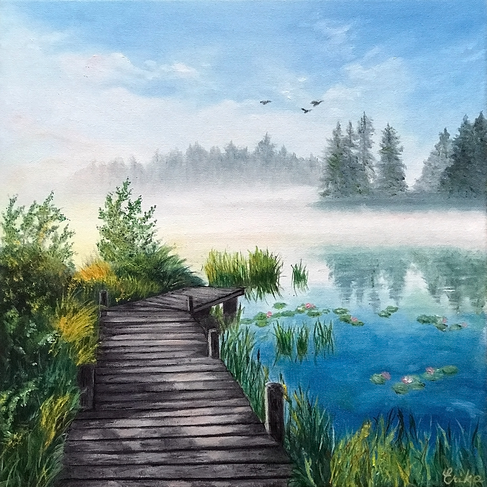 Erika_Farkas_Whispers_of_Morning_Serenity_Oil_16x16 Whispers of Morning Serenity - Image 1
